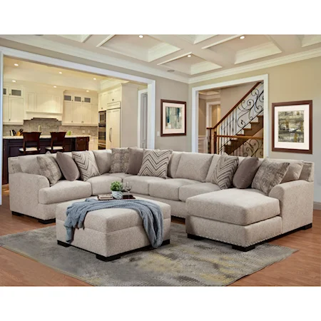 3 Piece Transitional Sectional with LAF Chaise